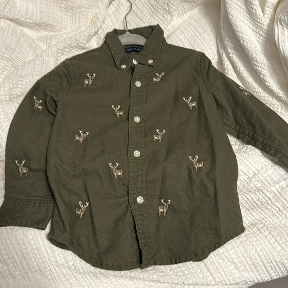 Janie and Jack boys deer button up - Picture 1 of 2
